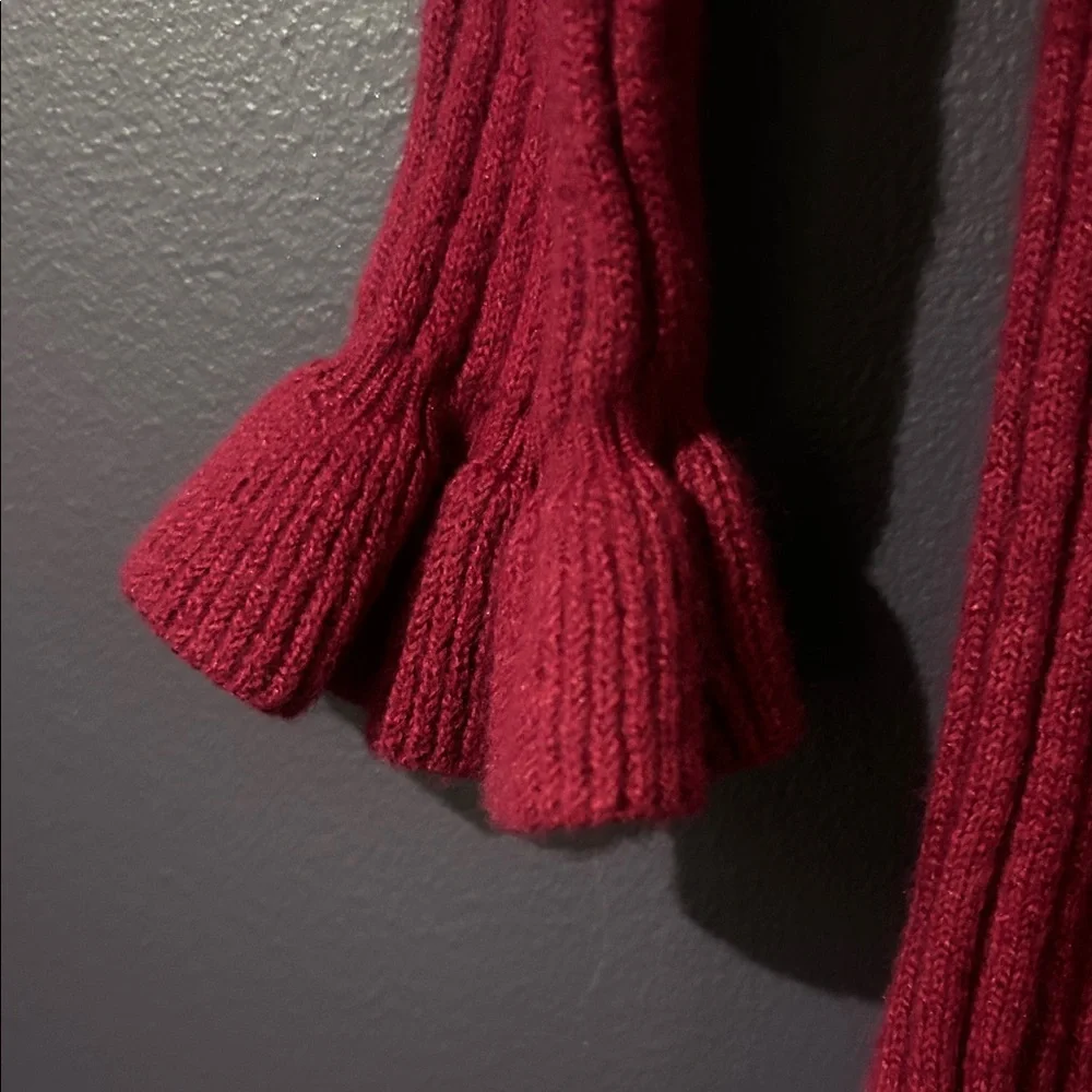 Red Ribbed Knit Sweater - Picture 3 of 5